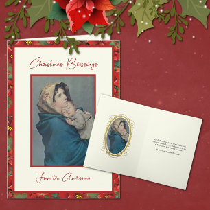 Tarjeta Festiva Bendición religiosa Madre Bebé Jesús Festividad Fl