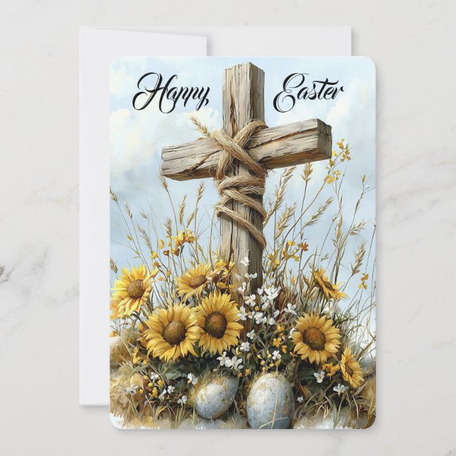 Tarjeta Festiva Bendiciones alegres de Pascua (Anverso)