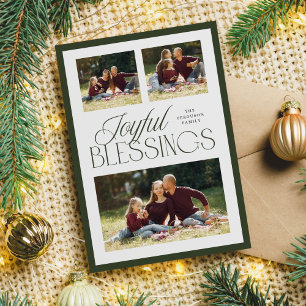 Tarjeta Festiva Bendiciones alegres Navidades religiosos 3-Foto Ve