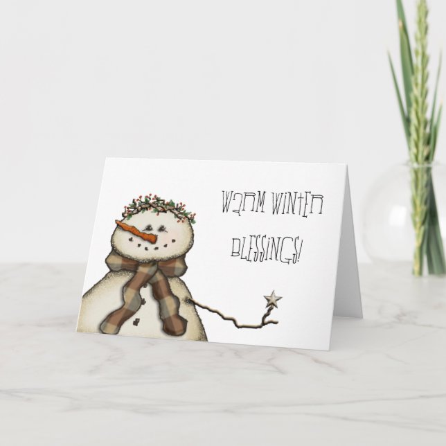 Tarjeta Festiva ¡Bendiciones cálidas de invierno! (Anverso)