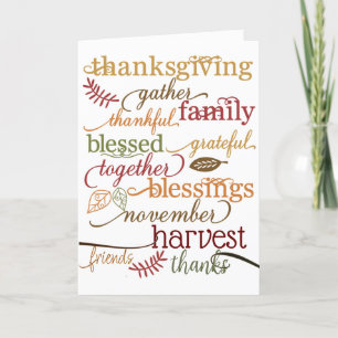 Tarjeta Festiva Bendiciones de Acción de Gracias