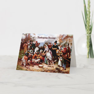 Tarjeta Festiva Bendiciones de Acción de Gracias. Bella Artes