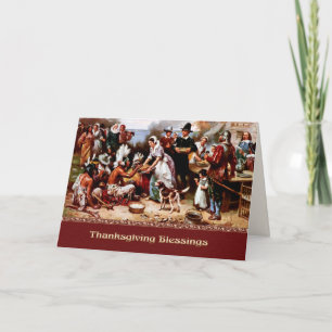 Tarjeta Festiva Bendiciones de Acción de Gracias. Bella Artes