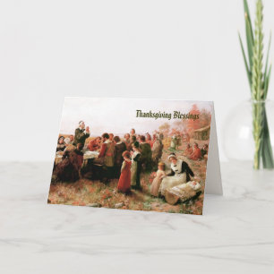 Tarjeta Festiva Bendiciones de Acción de Gracias. Bella Artes
