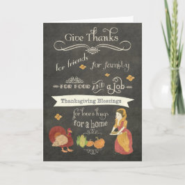 Tarjeta Festiva Bendiciones de Acción de Gracias , Cristianos, piz