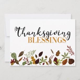 Tarjeta Festiva Bendiciones de Acción de Gracias Fall Foliage