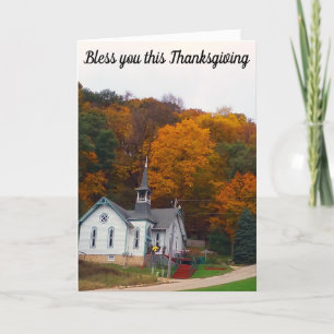Tarjeta Festiva Bendiciones de Acción de Gracias, Iglesia