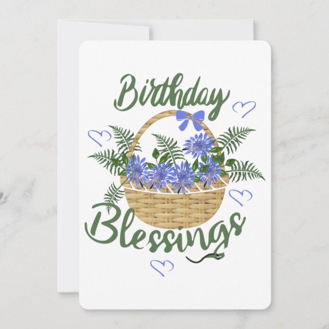 Tarjeta Festiva Bendiciones de cumpleaños (Anverso)
