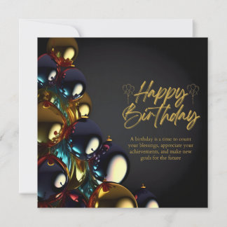 Tarjeta Festiva Bendiciones de cumpleaños elegantes