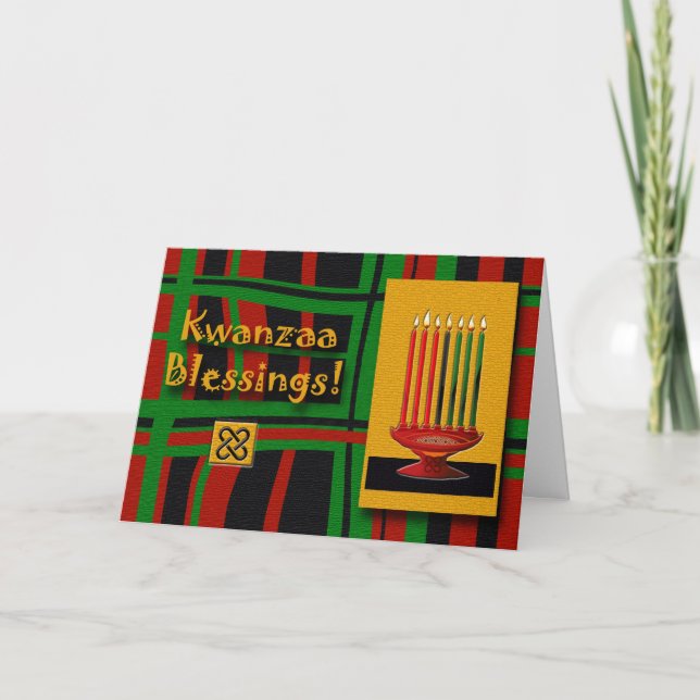 Tarjeta Festiva Bendiciones de Kwanzaa (Anverso)