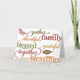 Tarjeta Festiva Bendiciones de la acción de gracias
