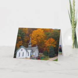 Tarjeta Festiva Bendiciones de la acción de gracias, iglesia 2