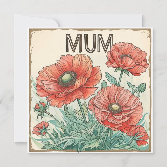 Tarjeta Festiva Bendiciones de la mamá: Momentos de licitación (Anverso)