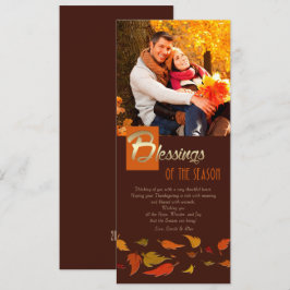 Tarjeta Festiva Bendiciones de la temporada. Foto de Acción de Gra