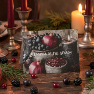 Tarjeta Festiva Bendiciones de la Temporada Gótica del Solsticio d