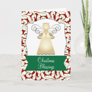 Tarjeta Festiva Bendiciones de navidades con Angel Greeting