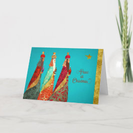 Tarjeta Festiva Bendiciones de navidades, tres magos
