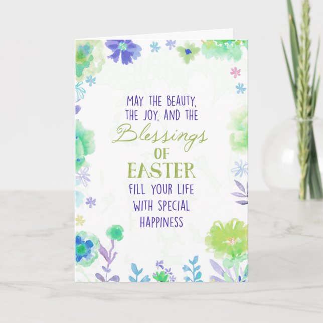 Tarjeta Festiva Bendiciones de Pascua (Anverso)