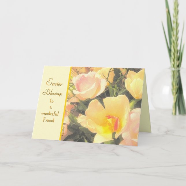 Tarjeta Festiva bendiciones de pascua a un amigo maravilloso (Anverso)