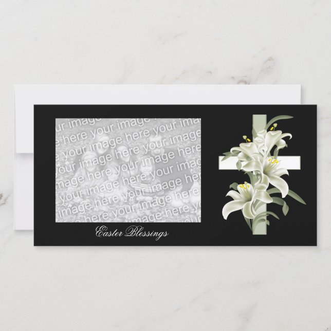 Tarjeta Festiva Bendiciones de Pascua con Fototarjetas (Anverso)