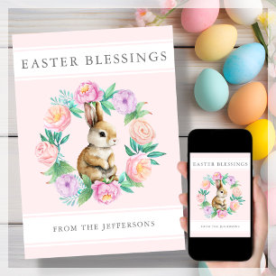 Tarjeta Festiva Bendiciones de Pascua de Abundantes de Abundantes