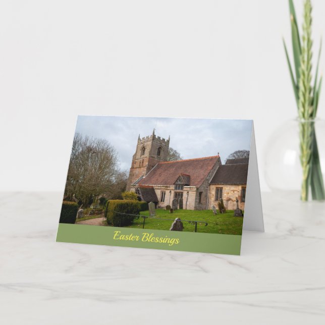 Tarjeta Festiva Bendiciones de Pascua de la Iglesia Beoley (Anverso)