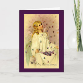 Tarjeta Festiva Bendiciones de Pascua del vintage