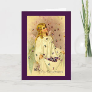 Tarjeta Festiva Bendiciones de Pascua del vintage