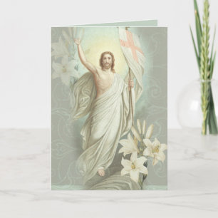 Tarjeta Festiva Bendiciones de Pascua Feliz Oración Resurrección V