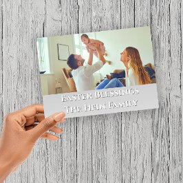 Tarjeta Festiva Bendiciones de Pascua, foto familiar de pura sangr