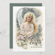 Bendiciones de Pascua. Hermoso pequeño ángel relig