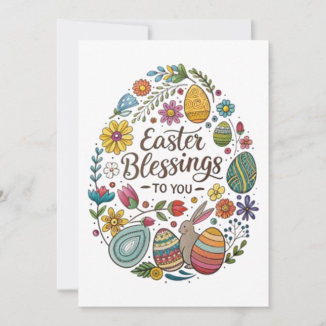 TARJETA FESTIVA BENDICIONES DE PASCUA PARA USTED (Anverso)