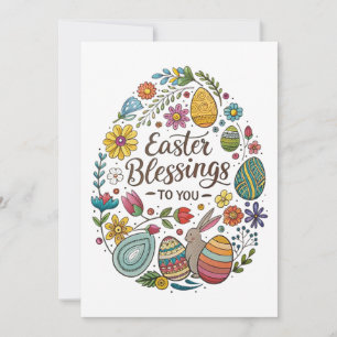 TARJETA FESTIVA BENDICIONES DE PASCUA PARA USTED
