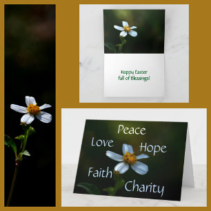 Tarjeta Festiva Bendiciones de Pascua Paz Amor Fe Esperanza Carida