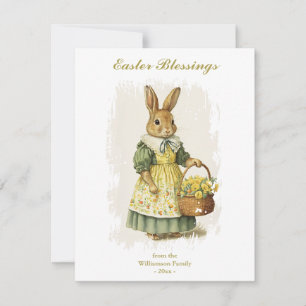 Tarjeta Festiva Bendiciones de Pascua Personalizado de Conejo Cone