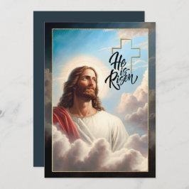 Tarjeta Festiva Bendiciones de Pascua. Pintura de Jesucristo