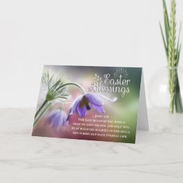 Tarjeta Festiva Bendiciones de Pascua que Dios amó al mundo Juan 3