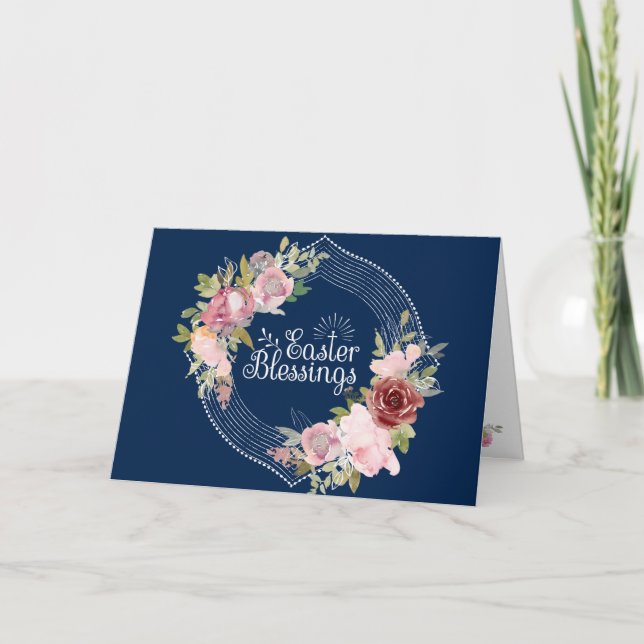 Tarjeta Festiva Bendiciones de Pascua, Señor, bendiga tu Biblia Ve (Anverso)