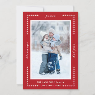 Tarjeta Festiva Bendiciones decorativas rojas Navidades de la Aleg