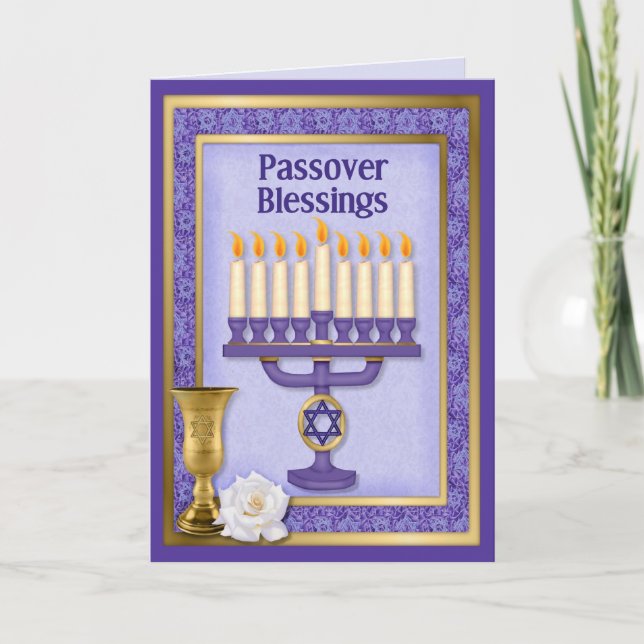 Tarjeta Festiva Bendiciones del Passover (Anverso)