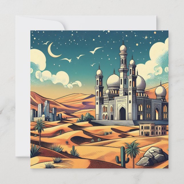 Tarjeta Festiva Bendiciones editables de Alá (Anverso)