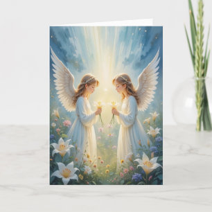 Tarjeta Festiva Bendiciones espirituales celestiales de Pascua