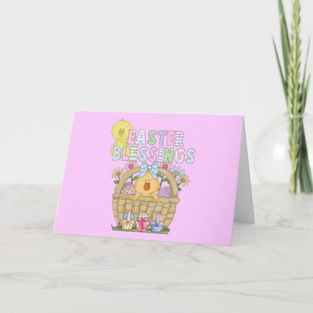 Tarjeta Festiva Bendiciones felices de Pascua (Anverso)