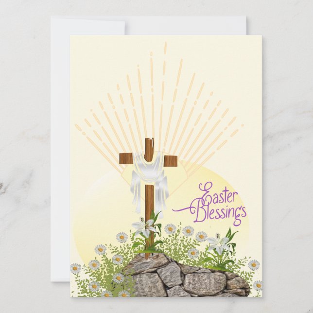 Tarjeta Festiva Bendiciones hermosas de Pascua (Anverso)