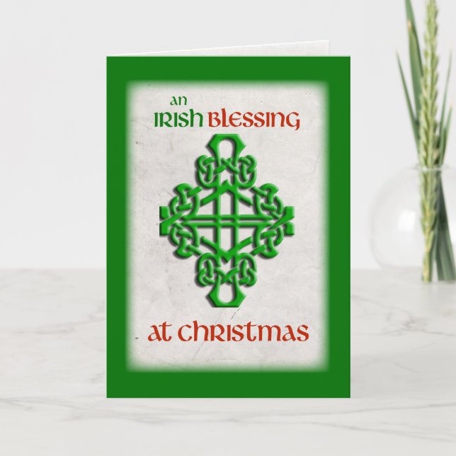 Tarjeta Festiva Bendiciones irlandesas a Navidades (Anverso)