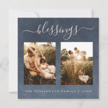 Bendiciones modernas Navidades azules oscuros foto