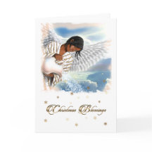 Bendiciones navidades. Ángel afroamericano