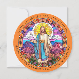 Tarjeta Festiva Bendiciones religiosas de Pascua Cristo ha resucit