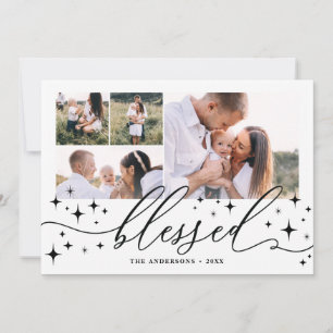 Tarjeta Festiva Bendita festividad multifoto elegante estrella