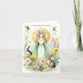Tarjeta Festiva Bendita Ostara Pagan Wiccan Doblez